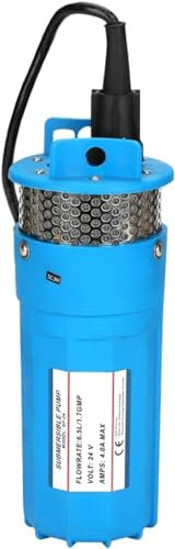 PUCHEN Pompe Piscine Kit de Pompe de puits d'eau Solaire, Pompe Submersible Profonde for Panneaux d'énergie Solaire, Petites Mini Pompes de Transfert d'eau électriques (Color : Blue, Size : 12V)