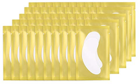 ANKROYU Wimpernpads, Wimpernverlängerungspads, Hydrogel-Augenpads Für Wimpernverlängerungen, Augengel-Patches Für Persönliche Wimpernverlängerungen(50 Pack-Gold)