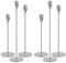 Filltown 6 Stück Kerzenständer Silber, Kerzenhalter Silber Candle Holder 32/27/22cm, Vintage Stabkerzenhalter Stabkerze für Kaminsimse, Hochzeiten, Abendessen, Geburtstage, Tischmitte, Wohnkultur