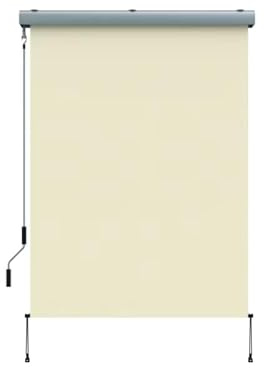 Home Trends Senkrechtmarkise außen 160x250 cm – Vertikalmarkise mit Handkurbel aus Aluminium – Sichtschutz, Sonnenschutz & Windschutz für Balkon & Terrasse (Beige)