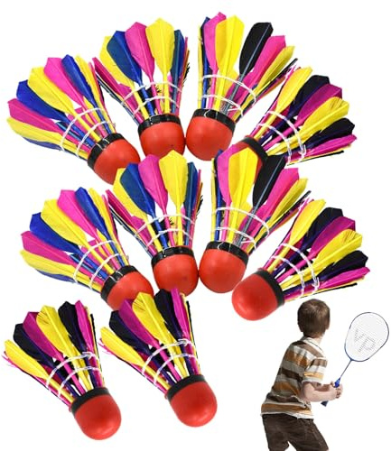 Badmintonbollar utomhus,Badmintonfjädrar utomhus 10-pack stabila