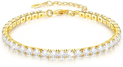 VIVILE Fußkettchen für Damen 925 Sterling Silber,Funkelnde Zirkonia Fußkettchen und Armband,mit Samtbeutel,ideal für Reisen,Strand oder Sommer