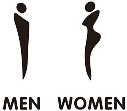 CHFYIJYHM Badezimmer-Schilder-Dekor-Figuren-Set for Männer und Frauen aus Acryl, schwarzes Toilettenschild, moderne Badezimmer-Türschilder, einfache Toilettenschilder for Unternehmen, Badezimmer-Besch