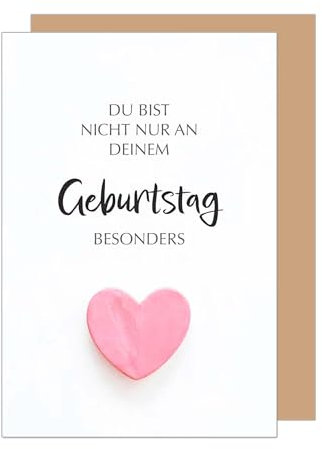 Edition Seidel Premium Geburtstagskarte mit Umschlag. Glückwunschkarte Grußkarte Karte mit Spruch Geburtstag Happy Birthday Mann Frau Herz (G3611 SW024)