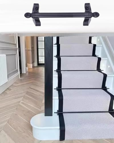 Ensemble de tiges d'escalier réglables en laiton poli avec support de support noir pour hôtel, cinéma, matériel tubulaire sécurisé (70 cm)