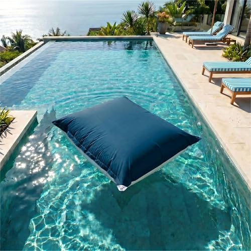 Housse pour Pouf Géant XXL 180x140cm - Déhoussable - Flottant pour Piscine - Bleu Pétrole - Déco Arts