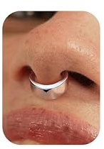 BodyBonita Piercing Septum 16G - Acero Inoxidable 316L Piercing Nariz Aro Piercing Nariz Acero Quirurgico Hombre Mujer 8 mm 10 mm