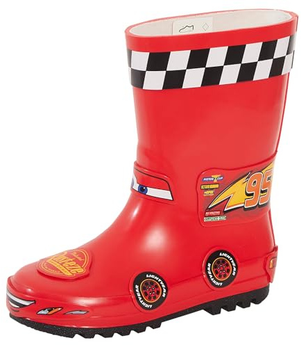 Disney Cars Wellies 3D Lighting McQueen Rubber Wellington Boots Boys Red Rain Boots Wellys