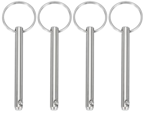 QUARKZMAN Pin a Rilascio Rapido Dia 6mm L 47mm L Totale 81mm 4Pz | Pin Bimini in Acciaio al Carbonio, per Accessori Nautici