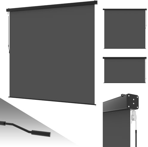 UNIONLINE Senkrechtmarkise 140x250cm Innen/Außen Ausziehbare Vertikalmarkise an der Wand Order Decke, Sonnenschutz Wetterbeständig Markise mit Handkurbel für Garten, Balkon, Grau