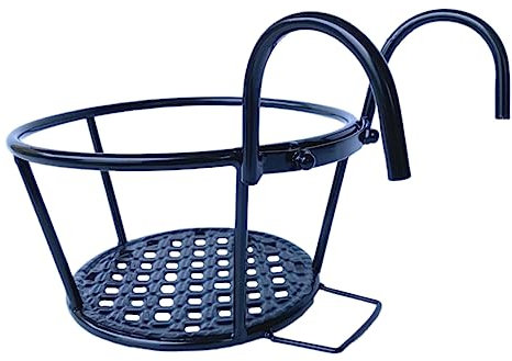 Toyvian Supporto Per Vaso Di Fiori in Ferro Battuto Nero, Mensola Portavasi Staccabile Sospesa Per Balcone, Decorazione Salvaspazio Per Piante Da Parete e Davanzale