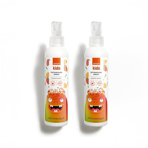 Avon Kids Little Monster Detangling Spray, Fruity Mango - 200ml (Pack of 2) | Moisturise & Tame Tangles Without Tears, Child-friendly Haircare Essential