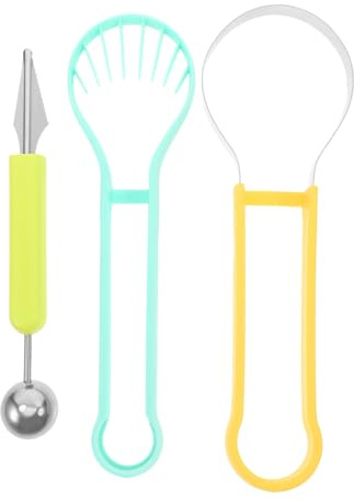 MOTHNUR Scavino Per Melone in Acciaio Inox Frutta Doppia Testa Utensile Per Raccogliere e Tagliare Frutta Come Anguria e Melone Facile Da Usare Per Cucina
