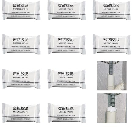 10 unidades de arcilla selladora – compuesto multiusos, relleno elástico | Sellador delicioso duradero para metal, madera y hormigón, relleno de alto rendimiento para fontanería, automóviles e Ind