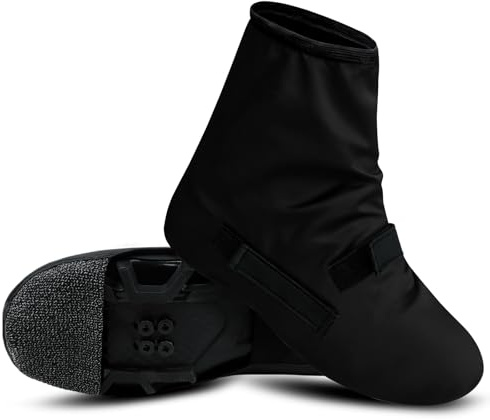 bruwaa Cycling Couvre-Chaussures pour Homme et Femme | Couvre-Chaussures d'hiver Coupe-Vent avec réflecteurs | Guêtres de Protection Contre la Pluie pour Cyclistes | Fixation réglable (40-43)