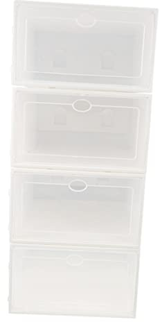 PENIKOKO 4 Piezas Caja De Zapatos De Plástico Gruesa y Resistente Caja para Zapatos para Uso Doméstico Estuche Contenedor Práctico