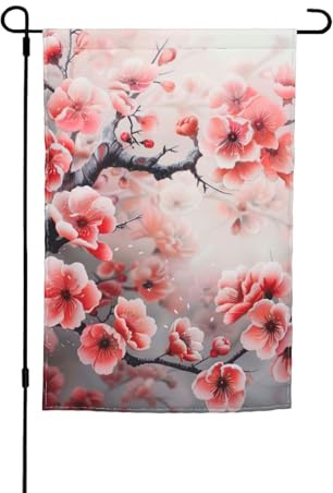 Bandiere giapponesi da giardino con stampa di fiori di ciliegio, 30,5 x 45,7 cm, per tutte le stagioni, decorazione per cortili all'aperto