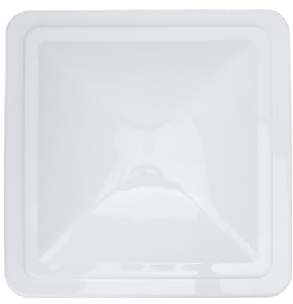 Zunate 14 Inch Motorhome Roof Vent Lid Dome Cover - White Safe Rain Cover for Caravan Trailer - PP Plastic and Stainless Steel Material