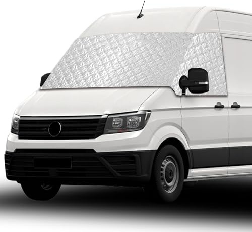 Frontvindruteskydd för VW Crafter II & Grand California (2017–2026) | Lämplig för VW Crafter Campervan & MAN TGE | 4-säsonger solskydd och frostskydd | Värmeskydd, is och UV-skydd