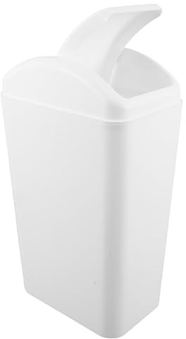 TOYANDONA Cubo de Basura Delgado de Plástico con Tapa Oscilante Capacidad Grande y Diseño Ahorra Espacio para Cocina Baño y Dormitorio Resistente y Duradero para Uso Interior