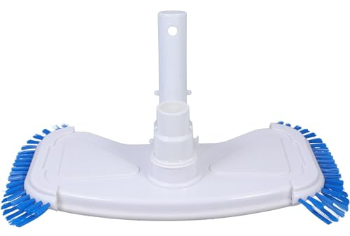 Anneome Testa di Pulizia per Piscina con Spazzole Laterali per Pulizia Efficiente di Piscine Interrate Terra Kit Bianco per Pulizia Angoli Difficili