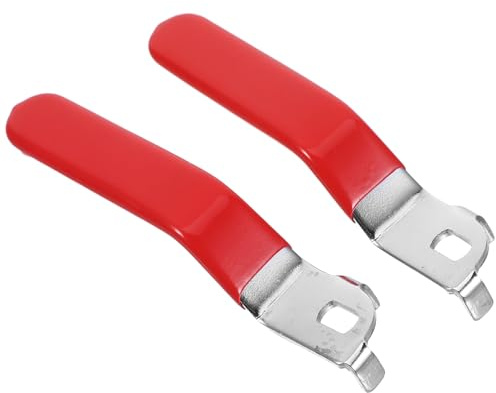 Healvian Poignées de Vanne à Bille 2 Pcs en Fer Rouge avec Levier Long, Trou 10 X 6 Mm, Vis 10 Mm, Poignée de Robinet Extérieur pour Remplacement et Réparation de Vannes Hydrauliques