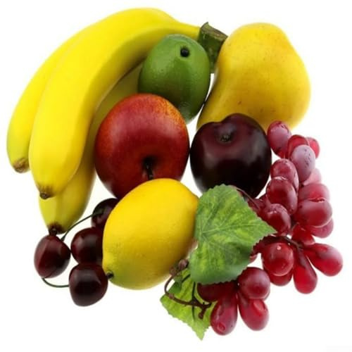 Künstliches Obst-Display-Set – lebensechte künstliche Lebensmittel-Dekoration für Küche, Zuhause und Party, pädagogische Lehr-Gemüse-Modelle, mehrfarbig PE (B)