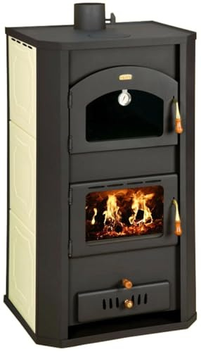 Prity FG W20 - Estufa de leña con horno y revestimiento de agua de 20 kW, estufa de calefacción central de alto rendimiento, certificado CE