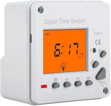 Elektronischer Timer Zeitschaltuhr, Aufputz Digital Zeitschalter mit Hintergrundbeleuchtung LCD Programmierbare Zeitschaltuhr für Haushaltsgeräte Straßenlaterne Neonlicht(220V AC)