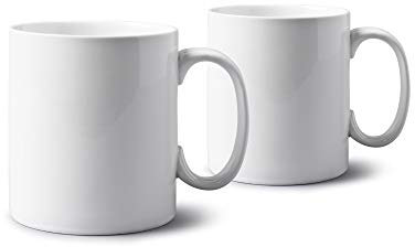 WM Bartleet & Sons 1750 TSET78 Traditional Set of 2 Extra Large Porcelain Soup, Coffee, Tea Mug/Cup (1.3pt/740ml) – White