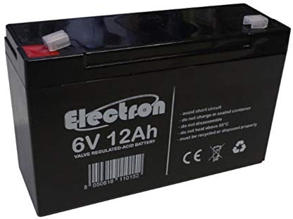 BATTERIA AL PIOMBO RICARICABILE 6V 12AH 12000mAh 151 mm x 50 mm x 95 mm Per allarmi antifurti, sistemi di sicurezza, Batterie di ricambio per UPS USV, Solar, Solarpanel