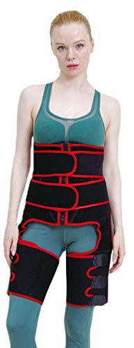 PengGengA Bauchweggürtel, Schwitzgürtel Damen zur Fettverbrennung Fitnessgürtel Damen Zum Abnehmen Verstellbarer zum Waisttrainer Taillenformer, Frauen Gewichtsverlust Körperformung (Rot, XL)