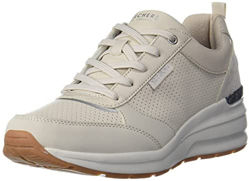 Skechers Damen Billion Subtle Spots Sneakers, Off White Dura Leather/Off White Leopard Tri, 39 EU