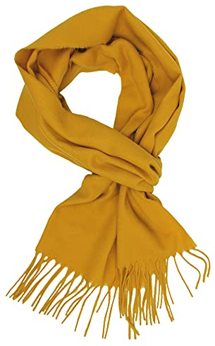 Rotfuchs Sciarpa invernale unisex tinta unita morbida e flessibile per uomo e donna, giallo, (L X B ) 180 x 28 cm
