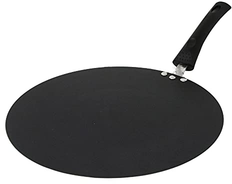 Sov Non-Stick Flat Tawa Induction Tava Heavy Duty Pancake Crepe Pan Chapati Roti Dosa Tawa Flat Bread Pan Tava Non-Stick Coating Flat Pan Griddle Round (33cm), 654,655,656,658