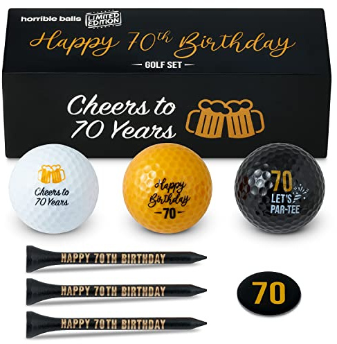 Horrible Balls Golf Birthday Gift Sets - 40th 50th 60th 70th - Perfect Novelty Golfing Present for Him or Her
