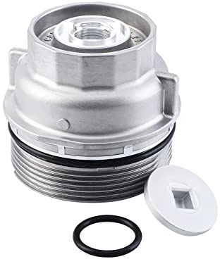 Oil Filter Housing Cap Assembly 15620-31060 with Oil Plug Fit for Toyota 2005-2019 Tundra RAV4 4Runner Camry Highlander Tacoma Avalon Sienna Venza Lexus RX350 Replacement 1562031060 15643-31050