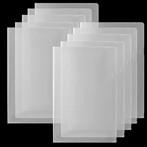 12 Packs Legal Size Clear Project Pocket Sleeves 9”x14.5”L-Type Plastic Folders Project Poly Document Sleeves Project Jacket Sleeves for Home School Office (12)
