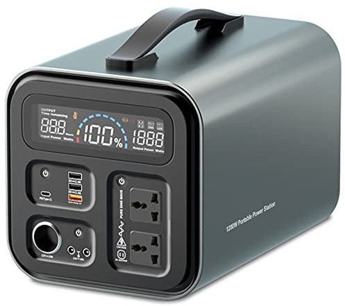 Portable Power Station, Solar Generator 1200W(Peak 2000W) AC DC USB 45 W USB-C PD Output Pure Sine Wave Generator 1100Wh Backup Lithium Battery for Outdoor RV Trip Camping Fishing Home