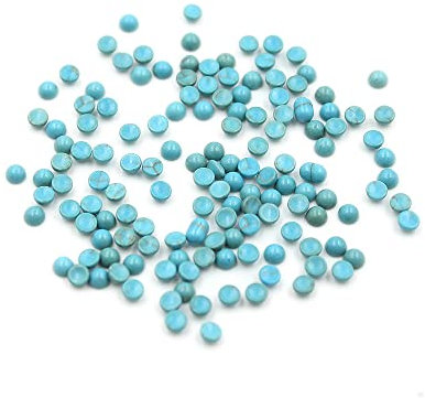 Wambere Runden Riss Türkis Deko Flache Steine Steinperlen Deko für Hochzeiten Party Tische,Vase und Aquarium Garten Deko,Blau Dekosteine weiß Flache Steine,Blau 3mm 100Stück