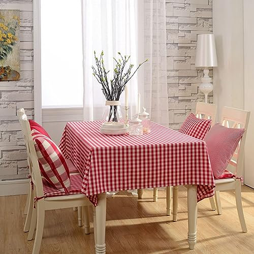 XQSSB Tischdecke Tischwäsche Baumwollleinen Verschleißfest Lotuseffekt Tischtücher mit Zarten Pastelltönen Pink A 120 × 180cm