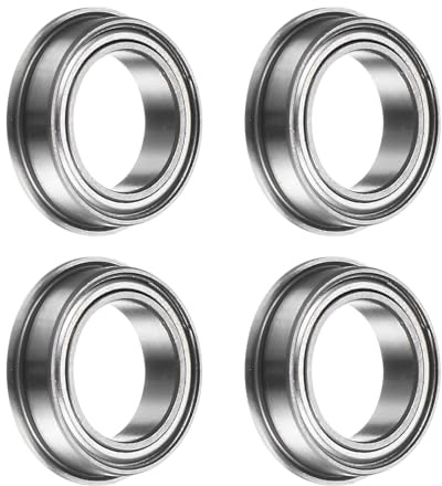 QUARKZMAN Cuscinetto a Sfera Flangiato F6700Zz, 4 Pezzi 10x15x4mm Cuscinetti Flangiati Abec1 a Doppia Schermatura in Acciaio Cromato