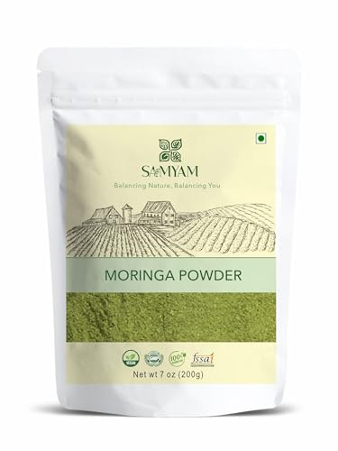 SAMYAM Moringa Leaves Powder (Moringa oleifera) - 200g Pack | Plant-Based Nutrition