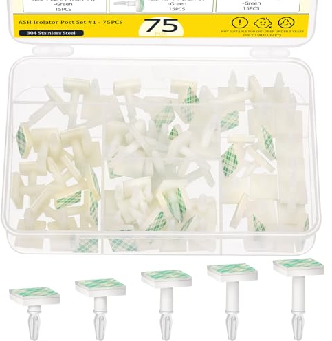 Mardatt 75Pcs 5 Größen Sticky PCB Abstandshalter, 0.62 0.55 0.43 0.31 0.18 Traghöhe Klebende isolierte Abstandshalter Sticky Reverse Mount PCB Abstandshalter für 0.12 Loch PC Board