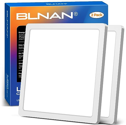 BLNAN 2 Stücke LED Deckenleuchte 18W, Deckenlampe Flach Panel 1800lm Panel mit Hinterleuchtung, Warmweiß Neutralweiß Kaltweiß für Küche, Flur, Schlafzimmer, Badezimmer, Balkon, Keller 22cm