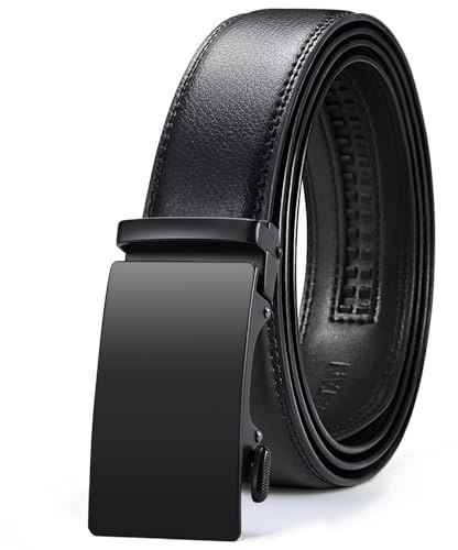 VATAN Men's Belt Leather Ratchet Belt for Men Dress Casual Every Day with Adjustable Buckle, Trim to Fit