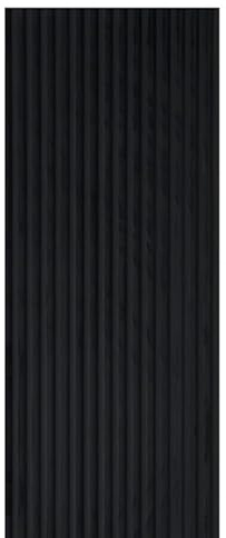 Tuda Grass Direct Velour Acoustic Wall Slatted 3D Panel Curved Slat - Black - 240x60cm