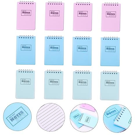 CANIGHT 12pcs Coil Notepad Creative Memo Pads Portable Stationery for School Travel Blank Pages for Random Color Assortment