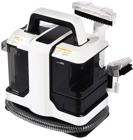 450W Waschsauger Teppichreiniger Polsterstaubsauger mit 2 Reinigungsbürsten, Tragbarer Innenreinigungsmaschine mit 2 Wasser Tanks, Waschsauger Polsterreiniger Gerät für Sofa, Vorleger