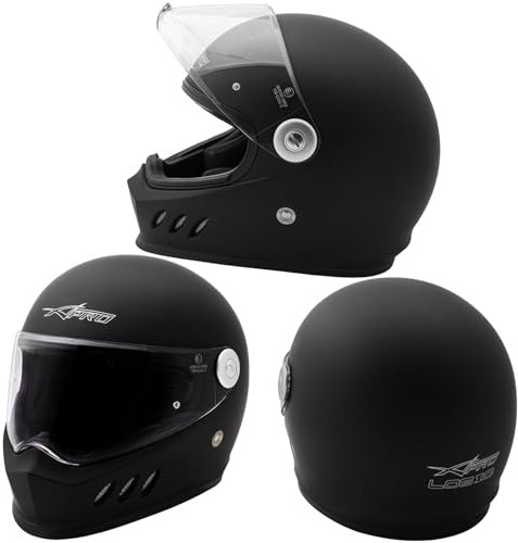 A-Pro Casco Integrale Moto Professionale Visierino Anti Graffio Touring Nero Opaco M